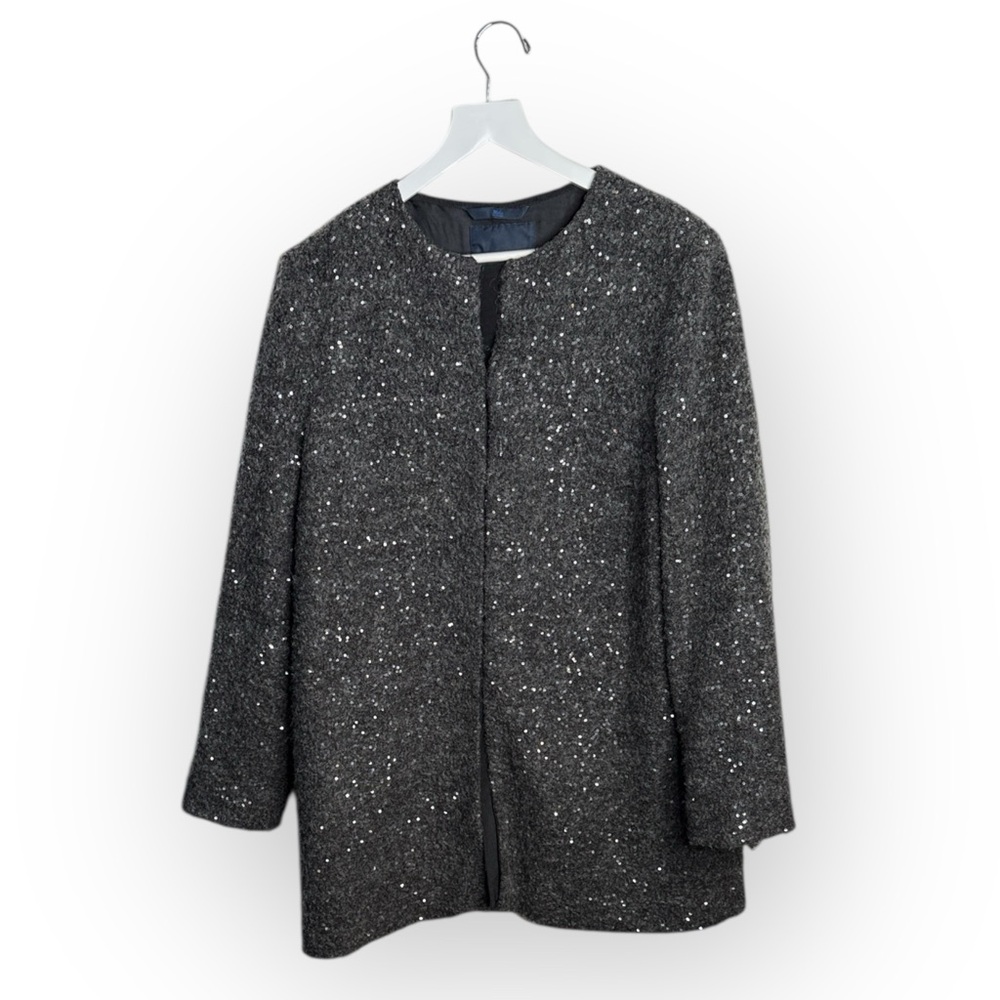Blue Les Copains Evening Sequin Sparkle Dress Jacket W1965 Sz 46 EU or XL